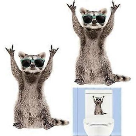 3D Katt Klistremerker, 2 stk Søt Katt Toalett Hjem Dekor Baderom Veggdekaler Vanntett Avtakbar Dyr Vegg Bil Plakat