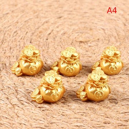 5st 1:12 Dollhouse Miniatyr Golden Brick Copper Cash Dolls Ho