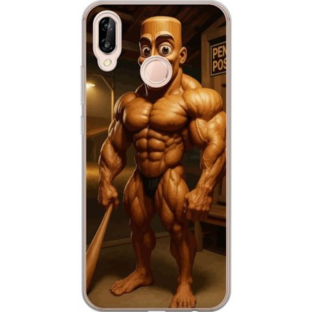 Kompatibelt Mobilskal till Huawei Huawei P20 lite Italiensk Brainrot träfigur