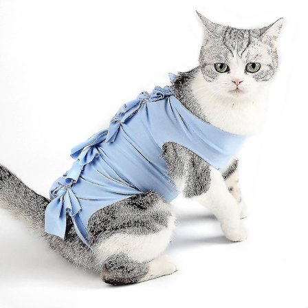 1 stk. trykt model kat sterilisations-/kastrationsdragt kat postoperative dragt fravænningsdragt åndbar kæledyrstøj