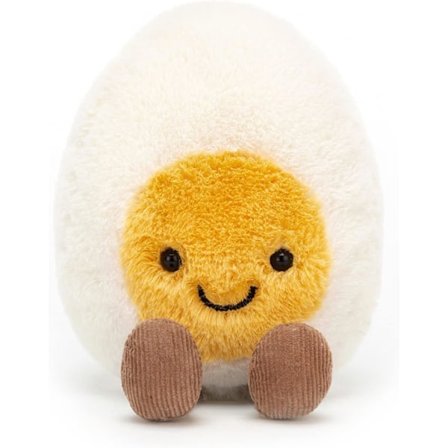 Jellycat Amuseables Iloinen Pehmeä Keitetty Muna Pehmolelu, 14 cm