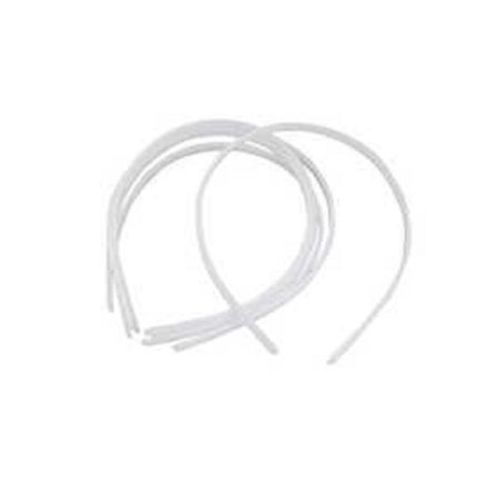 Smal vit taggat smal plast diadem 4 mm. bred