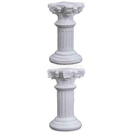 2x Romerske Søjler Græske Kolonne Statuer Sockel Lysestager Stativ Skulptur Bord Fest Dekoration