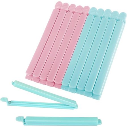 10 stk Madposeklemmer, 15,5 cm (Rosa+Blå), påsklämmor til Mad Stora