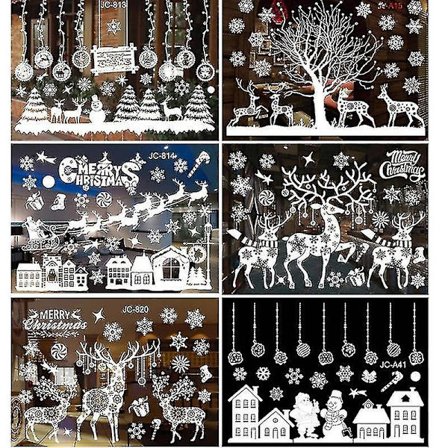 Evago 2-pakks julevindudekorasjoner, statiske klistremerker