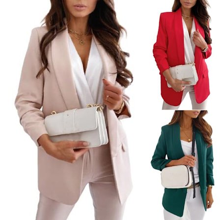 Kvinder Almindelig Cardigan Frakke Blazer Suit Jakke Work Business