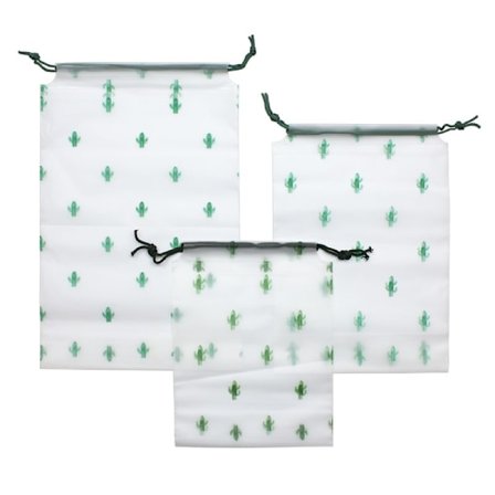Opbevaringsposer i 3-pak, Kaktus