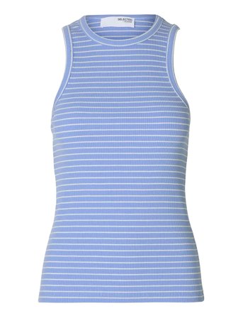 Slfanna O-Neck Striped Tank Top Noos Blue Selected