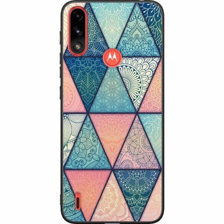 Motorola Moto E7i Power Svart Skal Mandala Triangles