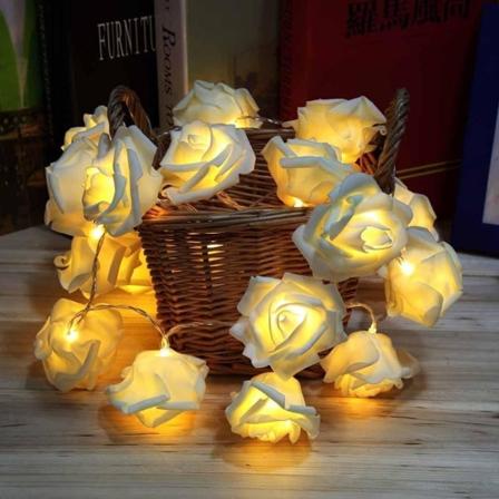 3M 30 LED Rose Fairy Light, batteridrevet, varm hvid - Perfet
