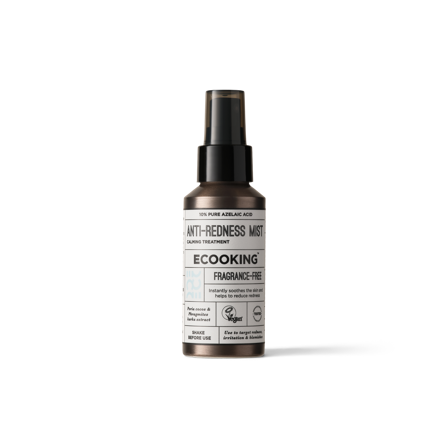 Ecooking Anti-Rødme Mist - Beroligende, Reducerer Rødme, 10% Ren Azelainsyre