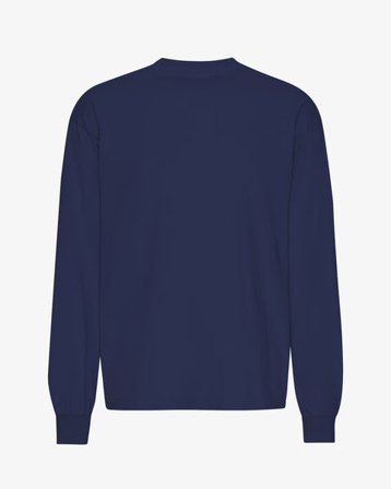 Oversized Organic LS T-Shirt - Marine Blue - Male - XS