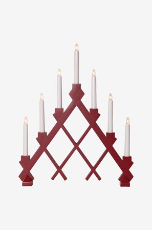 Star Trading - Ljusstake Rut - Röd - Adventsljusstakar - Från Homeroom