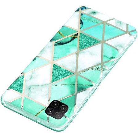 Fodral till Samsung Galaxy A22 5G Turkos marmormönsterskydd Lättviktsmjukt