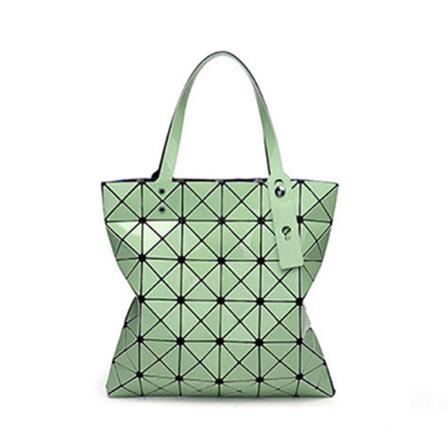 Damer Kvinner Japansk Issey Miyake Geometri Tote Vesker Håndveske Lingge Veske Reise light green