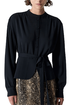 French Connection Arezzo Ls Waist Tie Shirt Överdelar Dam Svart XS