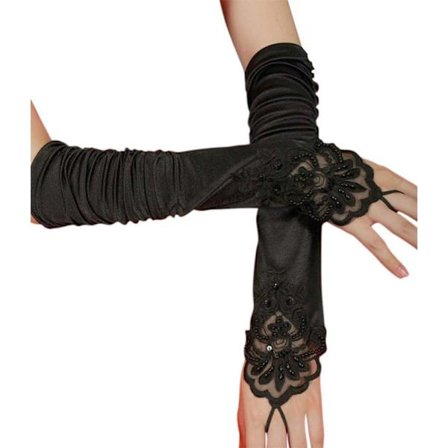 Operahandskar Långa Handskar 1920-tals Tillbehör Flapper Kostym Fingerhandskar Spetshandskar Klassiska Satin Armbågslånga Handskar
