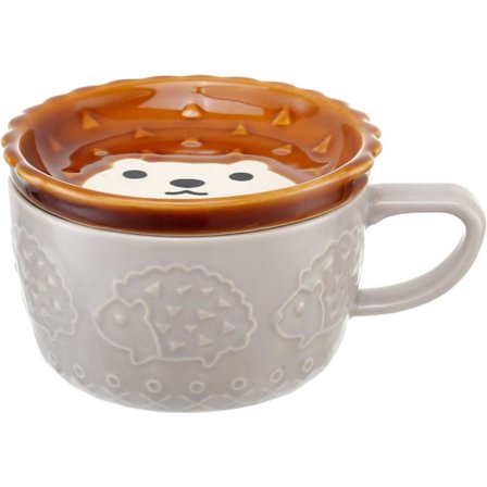 Søt Piggsvin Kopp med Lokk, Dyr Kaffe Te Kopp Underlag Sett, Gaver til Bursdag Eksamen Valentinsdag Morsdag Jul