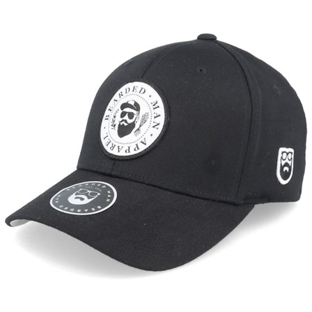 Bearded Man - Svart flexfit Keps - The President Of Beards Patch Black Flexfit @ Hatstore
