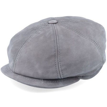 MJM Hats - Grå flatcap Keps - Artist Blue Line Nappa Wax Grey Flat Cap @ Hatstore