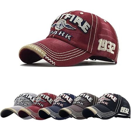 Vinrød caps for menn, retrostil, pustende, baseballcaps for unisex, ren bomull, justerbar sommerbaseballcaps - hodeomkrets 56-60 cm