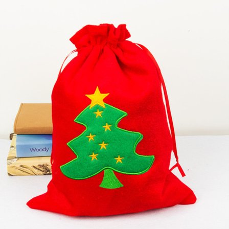 1ST Liten julklappspåse Guld sammetsbroderad present b