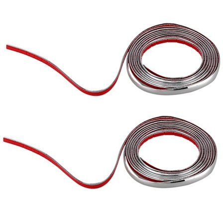 2 stk Sølv Bilgitter Eksteriør Krom Styling Dekoration Formning Trim Bånd 12mm