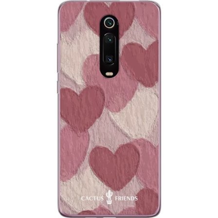 Kompatibelt Mobildeksel til Xiaomi Xiaomi Mi 9T Pro Cactus and Friends - Blush Paper Hearts