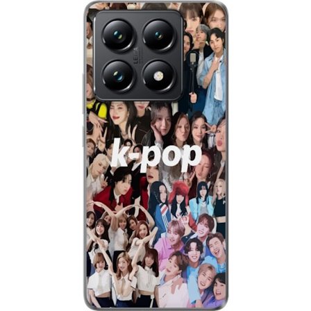 Kompatibel Gennemsigtig cover til Xiaomi 14T K-pop collage med blanding af grupper og kunstnere, farverige portrætter perfekt til fans af koreansk mu