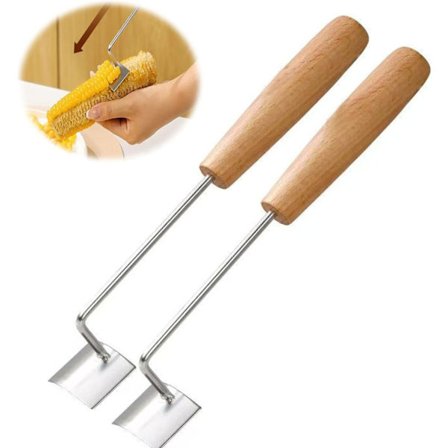 2 STK. Majsskralder, Kerneludtager-værktøj i rustfrit stål - Hurtig og sikker majskolbe-fjerner til kokke, hjemmekokke og grillentusiaster -