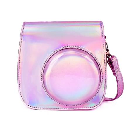 Beskyttelsesetui kompatibel med Instax Square Sq6 Instant-kamera med aftagelig/justerbar skulderrem Pink