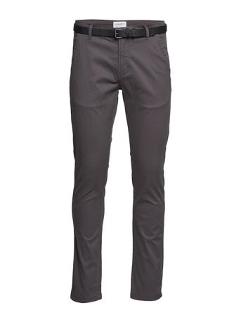 Classic Stretch Chino W?. Belt Chinos Byxor Grå Lindbergh