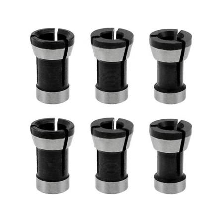 Chuckadapter - 6 deler 8mm 6.35mm 6mm kolstål spennhylse Chuck
