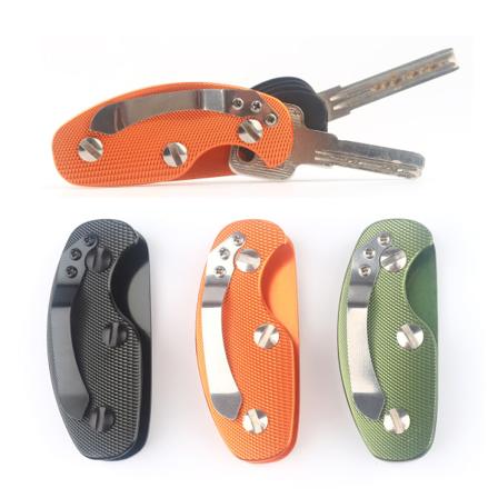 Clip Key Aluminium Nyckelring Organizer Ficka Nyckelring Verktygsbunt Säkert bälte Orange