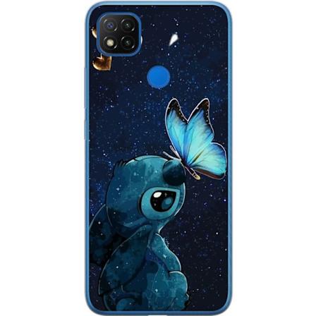 Xiaomi Redmi 9C Gennemsigtig cover Stitch sommerfugl