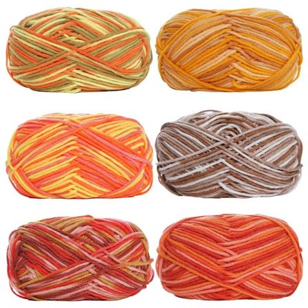 Strikkegarn 50g Nøgle Dobbelt Strikning Uldgarn Farvet Hæklegarn Uld Blødt Garn til Strikning Håndværksprojekter, Tøj, Tæpper, Halstørklæde (6 stk)