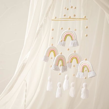 Baby Crib Mobile Newborn Nursery Hanging Mobile Rainbow Crib Mobi