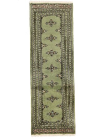Tapis D'orient Pakistan Boukhara 2Ply 63X191 De Couloir Vert Foncé/Noir (Laine, Pakistan)