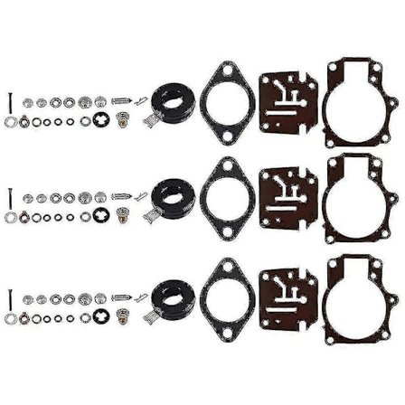 3 X Forgasser Carb Reparasjonssett Og Flyter Passer Johnson Evinrude_