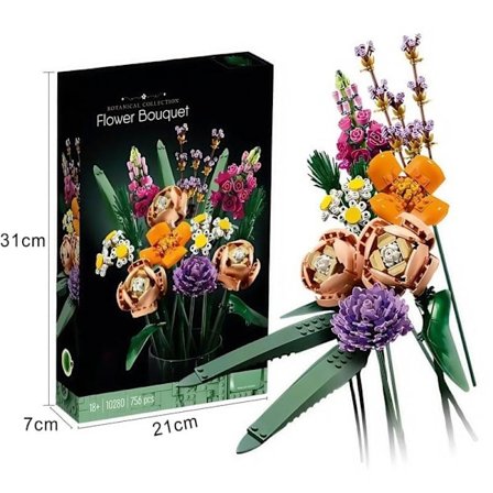 Lollanda Botanicals Vakkert Rosa Bukett Byggesett, inkluderer blomsterdekorasjoner, en naturlig gave