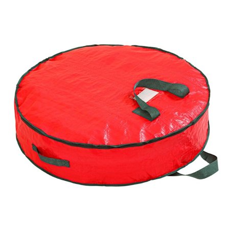 Julekrans Opbevaringspose - Festlig Dekoration Organizer med Bred Åbning og Dobbelte Håndtag M