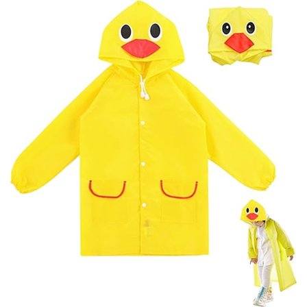 Söpö Sadetakki Lapsille, Kevyt Sadetakki Lapsille, Uudelleenkäytettävät Sadetakit Tytöille, Keltaiset Ankka-aiheiset Sadetakit Lapsille, Sadevaate 