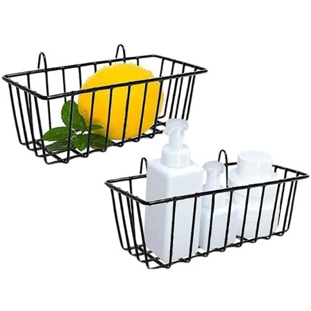 Hot deal til lav pris! 2 stk trådkurver, veggnettpanel hengende trådkurv, veggoppbevaring og displaykurv for skap - Glad