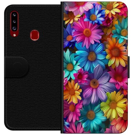 Samsung Galaxy A20s Lompakkokotelo Gerbera Blommor F rgglad Dekor Blommotiv Popul rt Design