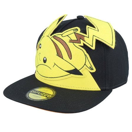Difuzed - Schwarz Cap - Pokémon Pikachu Novelty Black Snapback @ Hatstore