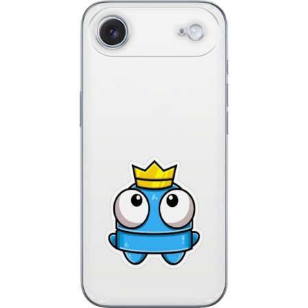 Yhteensopiva Puhelinkuori Apple Apple iPhone 17 Air Sininen piirros hahmo kruunulla ja suurilla silmillä leikkisässä kuninkaallisessa tyylissä