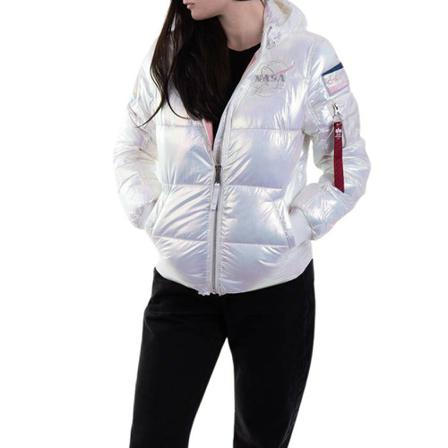 Alpha Industries Kurtka Hooded Puffer Nasa Wmn 128007 09 XS Hvid, Dame Vinterjakker