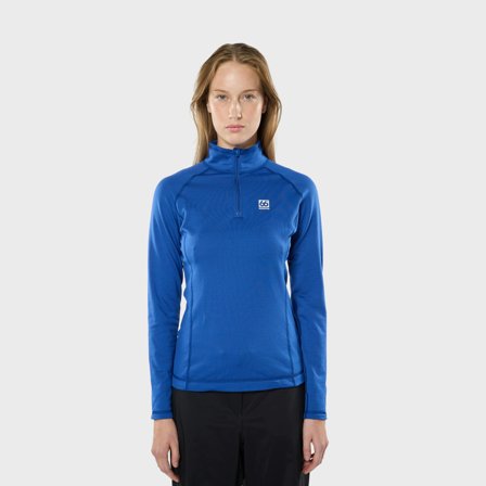 66 North women's Women's Grettir Zip Neck Tops - Blue Trawler - L