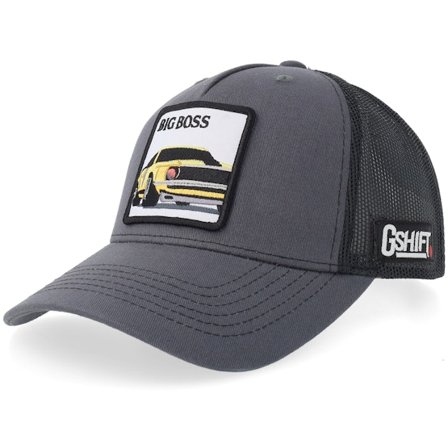 Gearshift - Grå trucker Caps - American Big Boss Muscle Charcoal/Black A-frame Trucker @ Hatstore