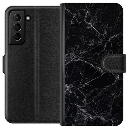 Samsung Galaxy S21+ 5G Tegnebogsetui Marmor Sort